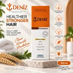 DENİZ Shampoo with Wheat Protein, Sulfur, Pine Tar, ProVitamin B5 & Salicylic Acid – 100 mL