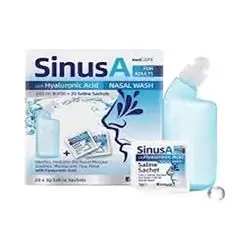 Sinus A For Adults Nasal Wash 240Ml Bottle +20 X 3G Saline Sachets