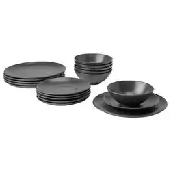 Black Dish Set, 18 Pieces, For Now