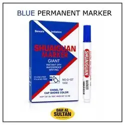 Permanent Marker, BLUE,12 Pcs