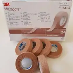 3M Micropore Surgical Tape, Hypoallergenic, Tan, 1.25cm x 9.1m,