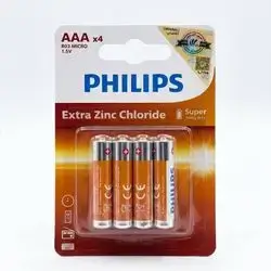 PHILIPS AA ZINC CHLORIDE BATTERIES (4-PACK)