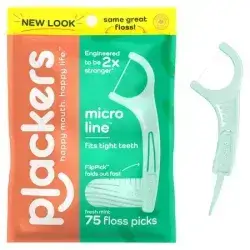 Plackers Micro Mint Dental Flossers 75 PCS