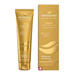 Gold Toothpaste Gel Advanced Whitening 75ml _ dentissimo