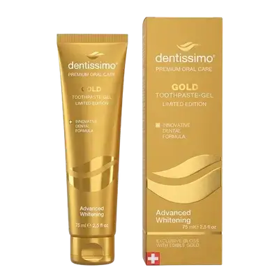 Gold Toothpaste Gel Advanced Whitening 75ml _ dentissimo