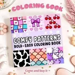 56-Page Adult Coloring Book, Bold & Simple Designs For Relaxation