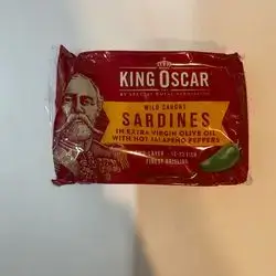 King Oscar, Sardines in Extra Virgin Olive Oil with Jalapeno Peppers 3.75 Ounce Can