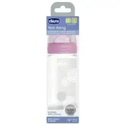 Chicco Well-Being glass bottle Pink 0ml +240 m