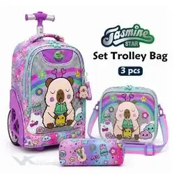 Jasmine Star 3-Piece Trolley School Bag Set