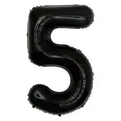 Black Number 5 Helium Balloon