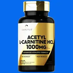 Carlyle Acetyl L-Carnitine HCL | 1000mg, L Carnitine | 100 Capsules l carnitine