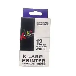Label Tabe Casio Master Copy-12mm-Black On White