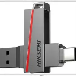 Hiksemi OTG Dual Slim USB Flash Drive with Type-C, 32GB Capacity, Grey