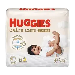HUGGIES Extra Care Diapers Size 4+ from 10-16kg 38 Diapers _ Kimberly-Clark