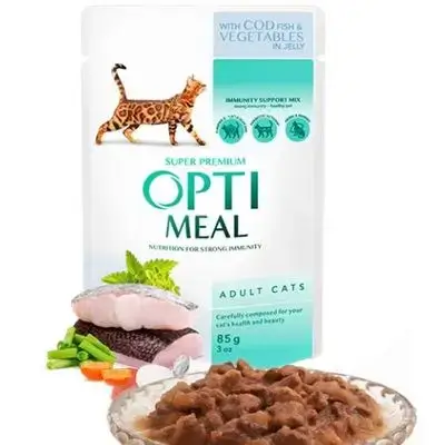 OPTI MEAL ماسی کۆد و سەوزە 85g