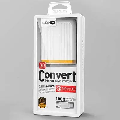 LDNIO Dual USB Fast Travel Charger with Type-C Cable