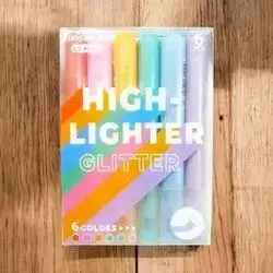 Box of 6 Glitter Highlighter Pens - Chosch H958