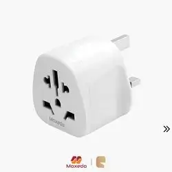 Moxedo Universal Travel Conversion Socket Multi-Plug World to UK 3-Pin Adapter – White