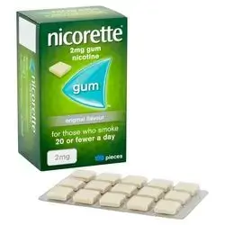 Nicorette Low Strength Nicotne Gum 2Mg Original Flavour 1 SHEET