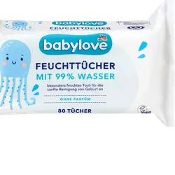 Wet wipes with 99% water, 80 count