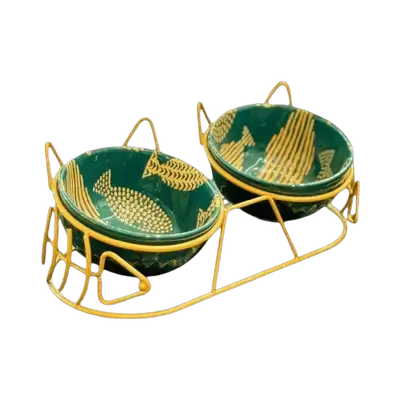Ceramic Double Pet Bowl