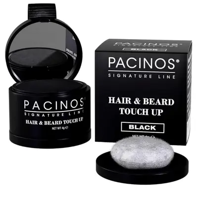Pacinos Instant Hair and Beard Touch Up Mess Free, Sweat Resistant (Black)