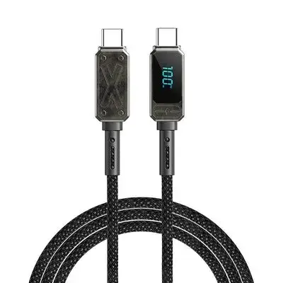 Wiwu X Series Fast charge digital display zinc alloy braided Cable 100W