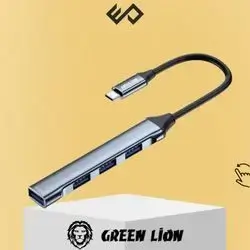 Green Lion 4-In-1 USB-C Hub Docking Station Adapter - Black