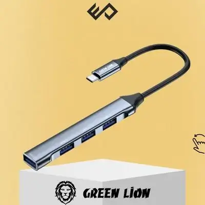 Green Lion 4-In-1 USB-C Hub Docking Station Adapter - Black