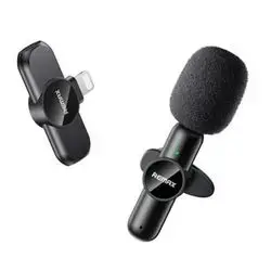 REMAX Ryusic Series K09 80mAh One-to-One Live-Stream Wireless Microphone - Lightning - Black