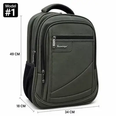 Flamingo Leather Backpack – Model #1, 4 Zippers