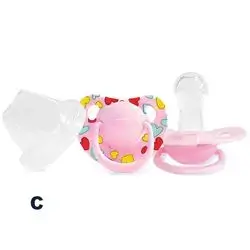 Round Nipple Silicone Pacifier (+6) - Pink