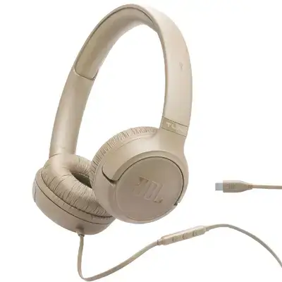 JBL Tune 530C USB-C Wired On-Ear Headphones – Beige