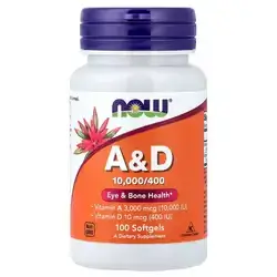 NOW A&D 10000/400 Eye&Bone Health 100 Softgels