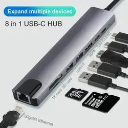 Type C To HDTV 8 in 1 Adapter converter Combo