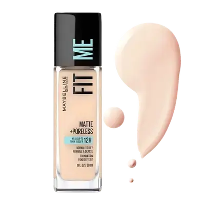 FIT ME Matte + Poreless 12H Foundation Normal To Oily Skin 112 NATURAL IVORY 30ml _ MAYBELLINE NEW YORK