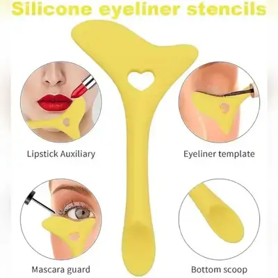 1pc Eyeliner Stencils Wing Tips, Silicone Eyeliner Aid, Lipstick Wearing Aid, Face Cream/Mask Applicator