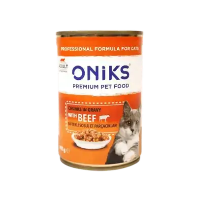 Oniks Adult – Chunks in Gravy with Beef 400g