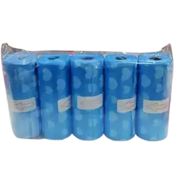 Giggles Disposable Trash Bags 5 Rolls BLUE
