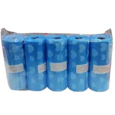 Giggles Disposable Trash Bags 5 Rolls BLUE
