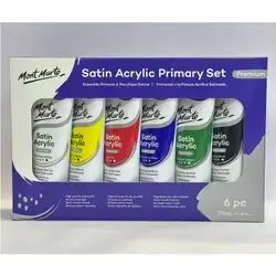 Mont Marte satin Acrylic primary set 6 pc