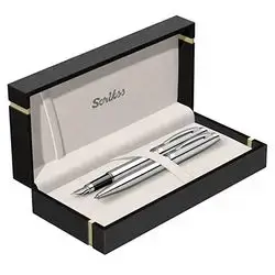 Scri̇kss 39 Fountain Pen - Ballpoint Pen Set Of Two Chrome
