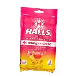 Halls.energy support ,strawberry lemonade