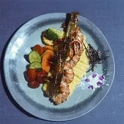 Grilled Jumbo Shrimp Curl