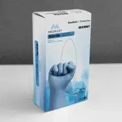 MEDRUX® Nitrile Examination Gloves Powder Free BLUE LARGE