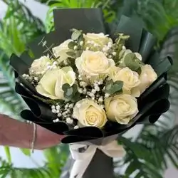 Russian White Rose Bouquet