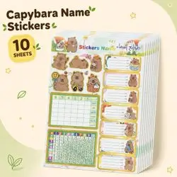Book & Notebook Name Labels – 10 Sheets • 100 Stickers