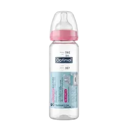 Glass Feeding Bottle 240ml Pink Color OPB-1098 _ Optimal