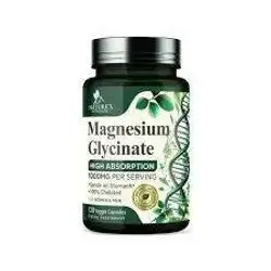nature's nutrition Magnesium Glycinate 1000mg Per Serving - Chelated Magnesium for Bone, Muscle, Nerves & Heart Health Support - Ultra Absorption - Natures Sleep Support, Best Mag Supplement Pill - 120 Capsules
