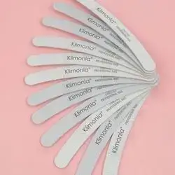 12 Pcs Klimonla Gray Nail Files 180/240 Wood Thick Sandpaper Nails File Buffer Polishing Washable Lime Angle Professional Manicure File Set